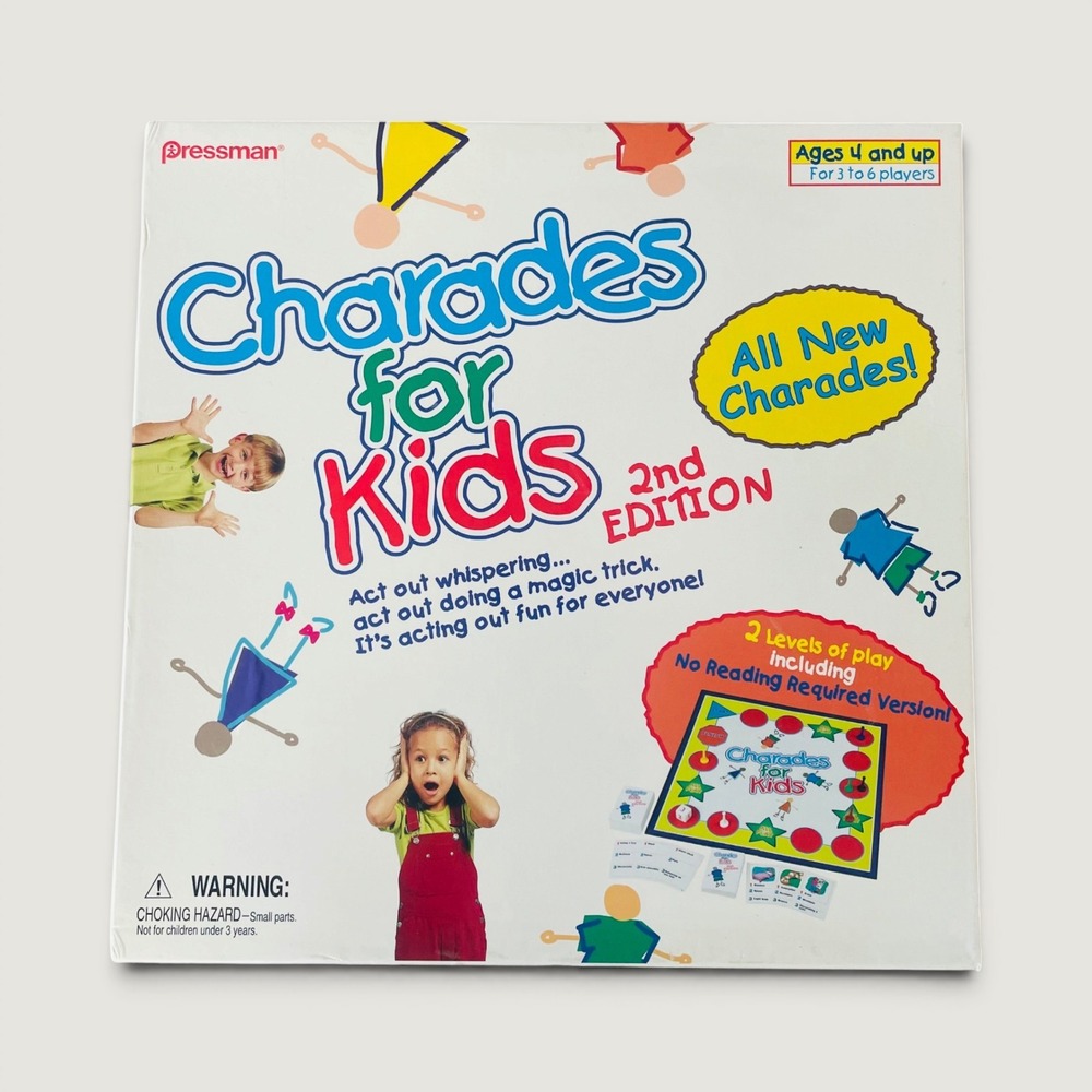 Charades For Kids 2nd Edition Pressman Board Game‎ Family Complete Vintage